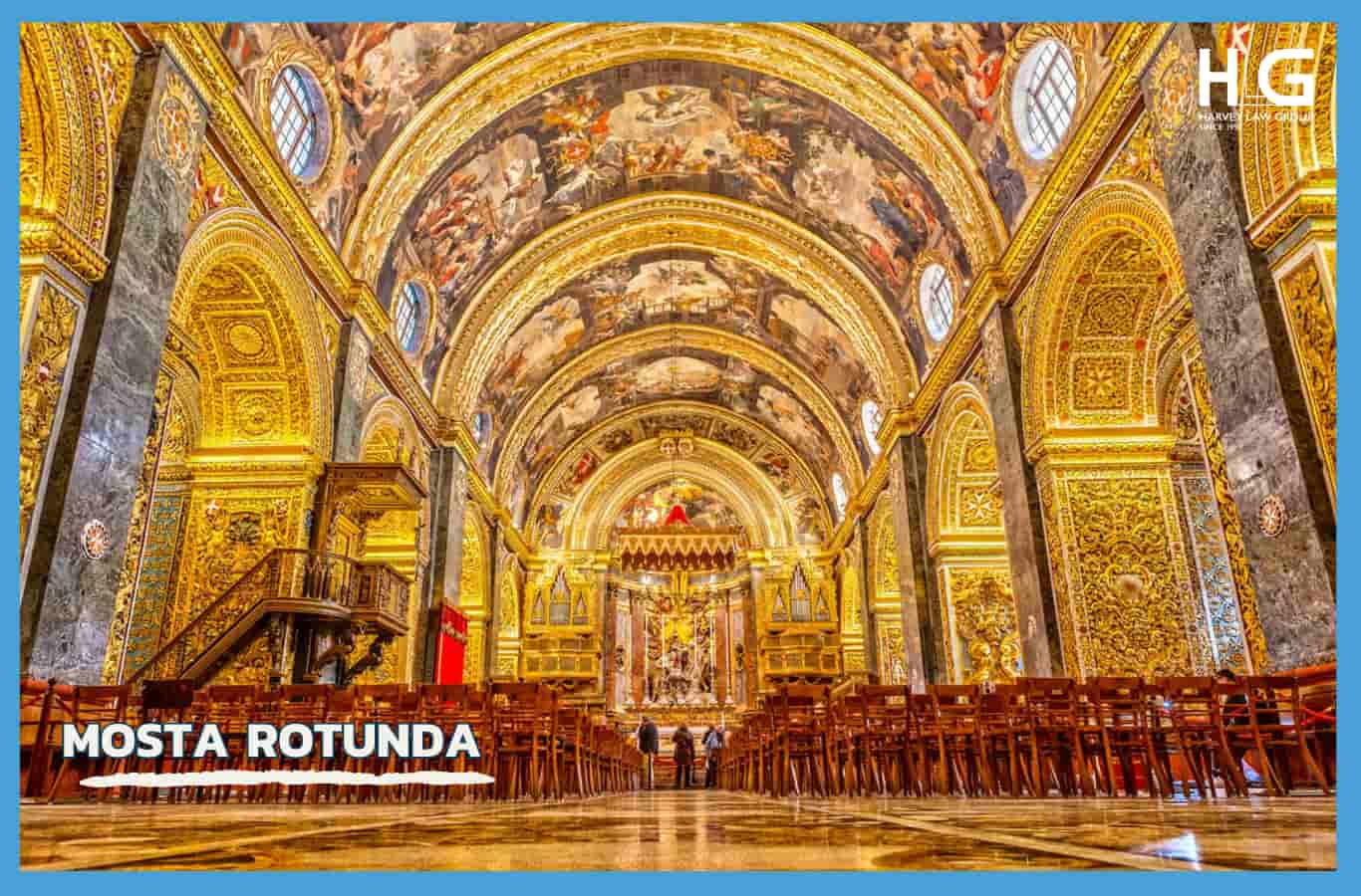 Nhà thờ Mosta Rotunda được xây dựng theo kiến trúc tân cổ điển